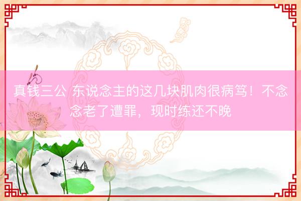 真钱三公 东说念主的这几块肌肉很病笃！不念念老了遭罪，现时练还不晚