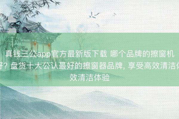 真钱三公app官方最新版下载 哪个品牌的擦窗机最好? 盘货十大公认最好的擦窗器品牌, 享受高效清洁体验